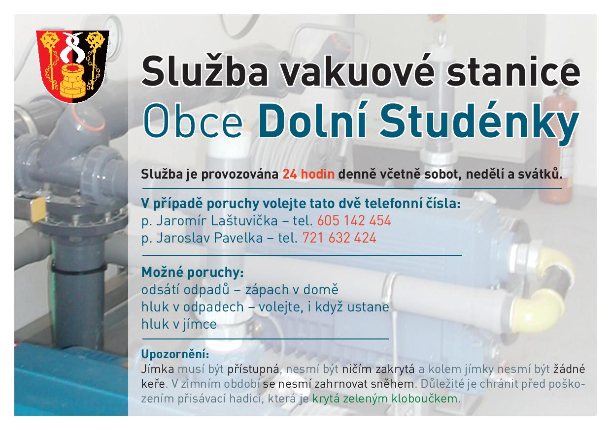 Informace ke službě vakuové stanice